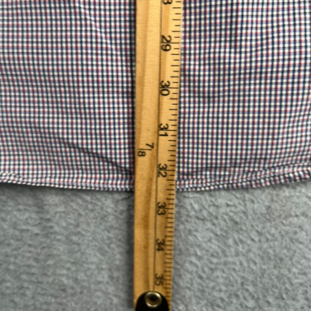 Walt Disney Shirt Blue Red Check Casual Logo Button Up Long Sleeve Mens Large - Picture 9 of 11